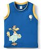 Tango Single Jersey Knit Sleeveless Tank T-Shirt with Hen Print - Blue