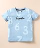 Taeko Single Jersey Knit Half Sleeves T-Shirt with Inspiration Text Print - Light Blue