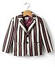 Noddy Knitted Half Sleeves Striped Textured Blazer - Peach
