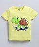 Kidcity Soft Cotton Sinker Half Sleeves Tortoise Printed Tee - Yellow