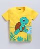 Kidcity Soft Cotton Sinker Half Sleeves Tortoise Printed Tee - Yellow