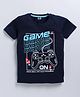 Kidcity Soft Cotton Sinker Half Sleeves Game On Text Printed Tee - Navy Blue
