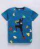 Kidcity Soft Cotton Sinker Half Sleeves Rock Climbing Adventure Printed Tee - Blue