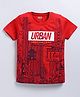 Kidcity Soft Cotton Sinker Half Sleeves Urban Text Printed Tee - Maroon