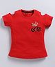 Kidcity Soft Cotton Sinker Half Sleeves Floral Printed Top - Red