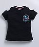 Kidcity Soft Cotton Sinker Half Sleeves Flamingos Printed Top - Black