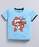 FUN A2Z Soft Cotton Sinker Half Sleeves Monkey Printed Tee - Light Blue