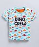FUN A2Z Soft Cotton Sinker Half Sleeves Dinosaurs Printed Striped Tee - Multi Colour