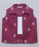 Taffykids 100% Cotton Sleeveless Floral Embroidered Shirt Style Top With Inner - Violet & White