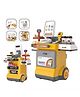 Kids Mandi Cash Register Playset for Kids,48PCS Kids Store Supermarket Playset Pretend Play Cash Register Toy with Scanner, Grocery Game Food Set and Play Food (Yellow)