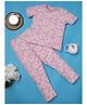 RAINE AND JAINE Cotton Knit Half Sleeves Floral Printed Coordinating Tee & Pajama Set - Pink