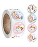 FunBlast Unicorn Design Stickers for Kids - 4 Rolls Multicolor