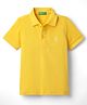 UCB Knit Half Sleeves Solid Color Polo T-Shirt - Yellow
