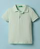 UCB Knit Half Sleeves Solid Color Polo T-Shirt - Light Green