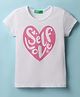 UCB Cotton Knit Half Sleeves T-Shirt with Self Love Text Print - White