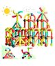 FUNVERSE Magnetic Building Sticks Blocks Kids Toys, Learning Sticks and Balls, Activities Toys for Toddlers, Educational Magnet Building Blocks,Kids Toys for 3+ Year Old Gifts(36pcs)