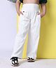 BaawRi Cotton Jersey Solid Pleated Flap Pant - Off White