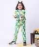 BaawRi Cotton Full Sleeves Lemon & Floral Printed Jacket & Coordinating Pant Set - Green