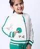 BaawRi Cotton Full Sleeves Polka Dot Patch Embroidered Side Taped Jacket - Ecru