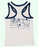 Kiddopanti Cotton Lycra Sleeveless Beach Theme Printed Tank Top - Sand