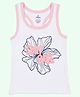 Kiddopanti Cotton Lycra Sleeveless Floral Printed Tank Top - White