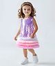 Bonfino Woven Sleeveless Squinned A Line Dress with Ruffle -Light Pink