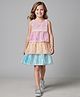 Primo Gino Woven Sleeveless Layered Party Dress with Sequin Detailing - Pink