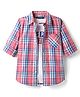 Pine Kids Cotton Woven Full Sleeves Checkered Shirt With T-Shirt - Multicolour
