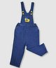 Pranava 100% Organic Cotton Sleeveless Snail Embroidered Denim Dungaree - Blue
