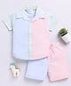 Clt.s Cotton Woven Half Sleeves Striped Shirt & Coordinating Shorts Set - Multi Colour