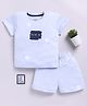 Clt.s Cotton Knitted Half Sleeves Dream On Text Printed Tee & Shorts Set - Blue