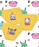 NUSYL Cotton Pack Of 3 Kitty & Smile Text Printed Panties - Yellow