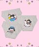 NUSYL Cotton Pack Of 3 Cute Girl & Unicorn Printed Panties - Grey
