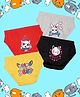 NUSYL Cotton Pack Of 4 Baby Cat & Hearts Printed Panties - Grey Red Black & Yellow