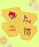 NUSYL Cotton Pack Of 4 Happy Text & Teddy Bear Face Printed Panties - Yellow