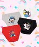 NUSYL Cotton Pack Of 4 Cute Girl & Unicorn Printed Panties - White Grey Black & Red
