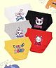 NUSYL Cotton Pack Of 5 Cat Printed Panties - White Black Grey Red & Yellow