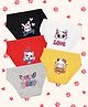NUSYL Cotton Pack Of 5 Cat Printed Panties - Black White Red Yellow & Grey