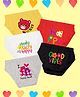 NUSYL Cotton Pack Of 5 Typography Printed Panties - Yellow Red White Black & Grey