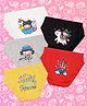 NUSYL Cotton Pack Of 5 Princess & Castle Printed Panties - White Black Grey Red & Yellow