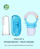 numum Silicone Baby Food/ Fruit Feeder/ Baby Rattle Teether/ Baby Soother (Blue) (Color and design may vary)