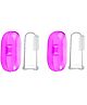 Numum Baby Silicone Soft Bristles Finger Brush With Tongue Cleaner Back And Travel Protective Case Pack of 2- Pink (Color and design may vary)