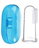 Numum Baby Silicone Soft Bristles Finger Tooth Brush With Tongue Cleaner Back And Travel Protective Case Soft Baby Toothbrush For Babies Oral Hygienic Care - Blue (Color and design may vary)