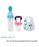 numum Baby Fruit Feeder Pacifier (1 Pcs) with 1 PCS Silicone Baby Food Dispensing Spoon 90ML and 1 pcs Fruit Teether 1pcs Finger Brush 1 pcs Baby bib (3 Piece Multi) (Color and design may vary)