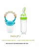 numum Baby Spoon Feeder and Ring Nibbler (Green spoon feeder, blue ring nibbler) (Color and design may vary)