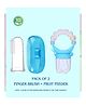 Numum Finger Brush and Ring Nibler (Pack of 2)-  Blue( Color and design may vary)