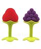 Numum Silicone Grapes & Strawberry Shape Teether Pack of 2 - Multicolour (Color and design may vary)