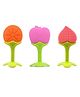 Numum Silicone Apple Orange & Peach Shape Teether Pack of 3 - Multicolour (Color and design may vary)