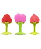Numum Silicone Strawberry Apple & Peach Shape Teether Pack of 3 - Multicolour (Color and design may vary)
