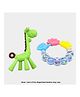 Numum Giraffe Teether and Ring Teether Baby Teether Set of 2 Soft Silicone Teether (Green Giraffe Ring) - Multicolor (Color and design may vary)